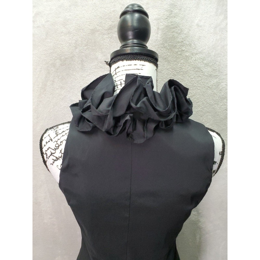 Cache Black Ruffle Halter Cocktail Dress - Picture 8 of 10